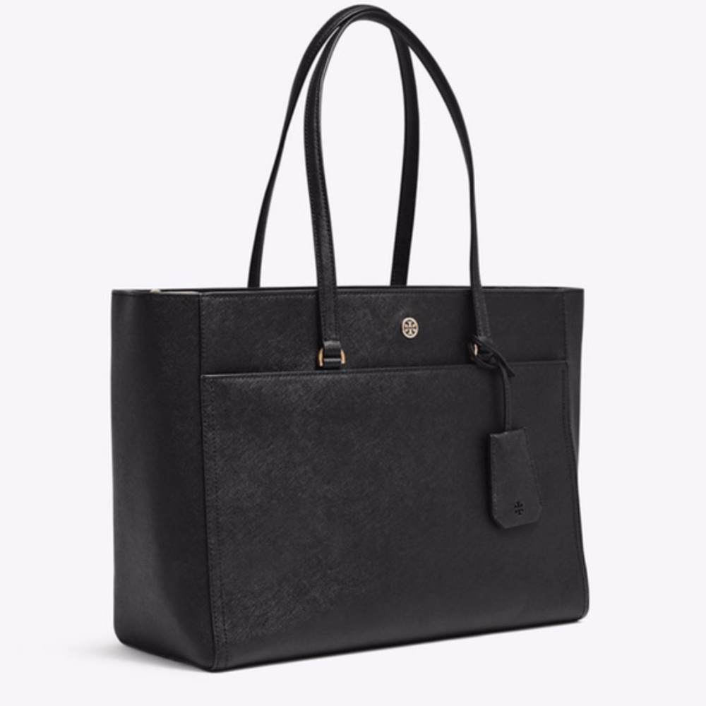 Tory Burch Medium 'Robinson' Tote Black Saffiano